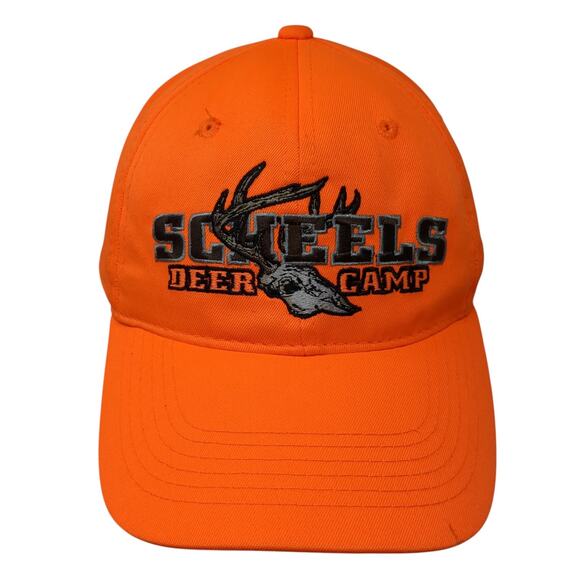 Scheels Deer Camp Snapback Cap Orange One Size Embroidered 6 Panel Outdoor Cap - Picture 1 of 9